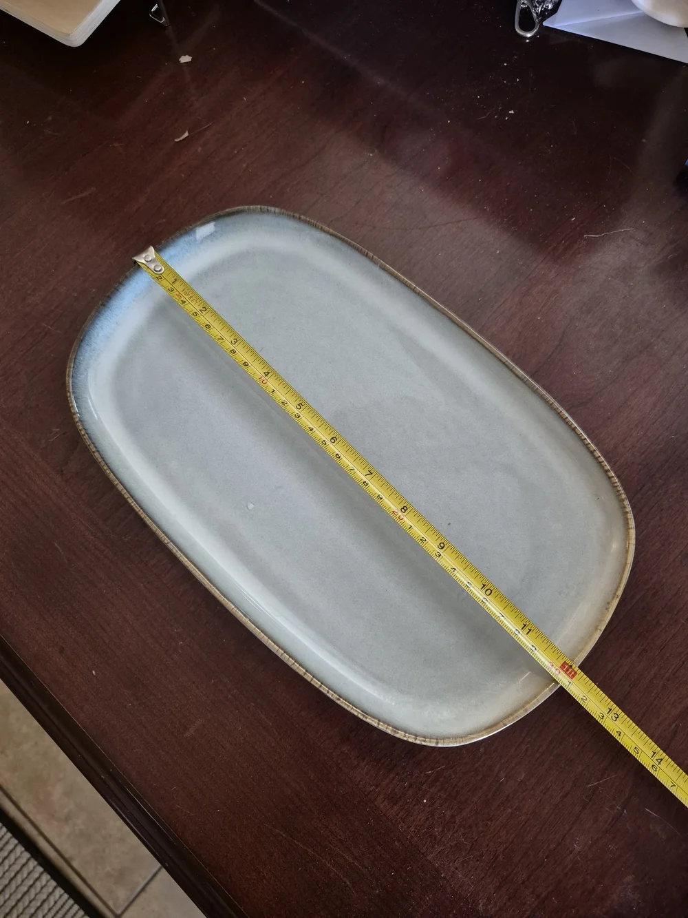 IKEA Dinera Gray Stoneware Serving Platter 14